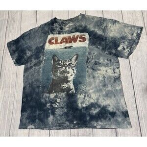Rare Vintage ODM Claws Cat Tie Dye T-Shirt Men’s Size XL Jaws Parody